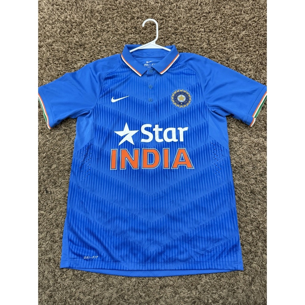 India National Cricket Team Nike Jersey Star India Cricket Shirt Men Size Medium